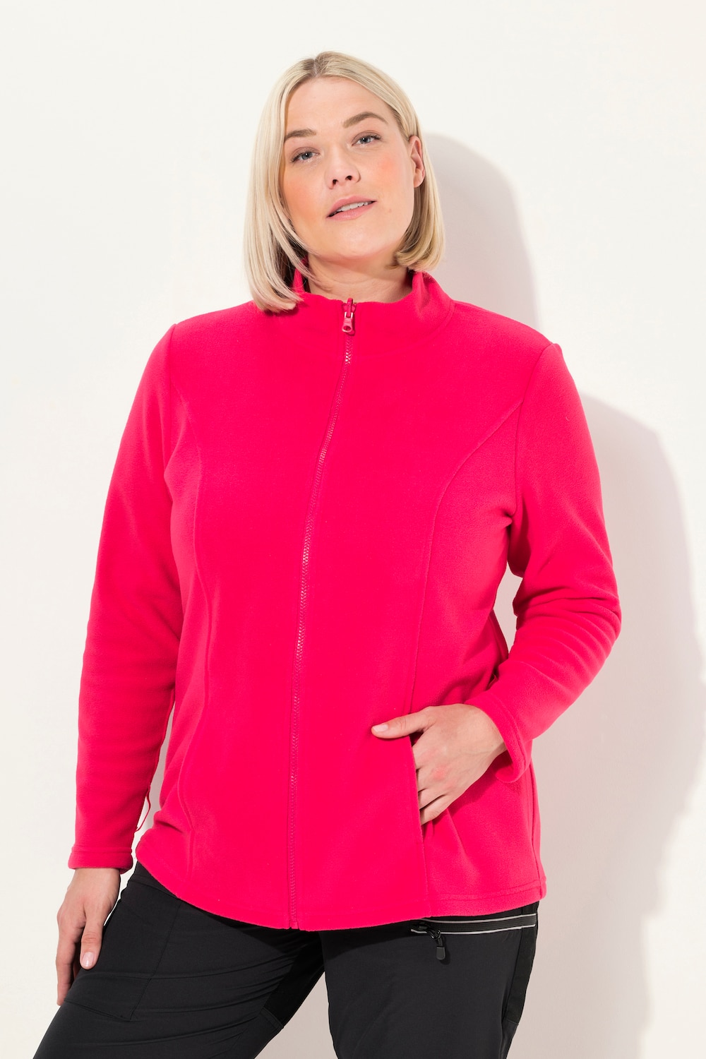 Große Größen Fleecejacke, Damen, rot, Größe: 62/64, Polyester, Ulla Popken