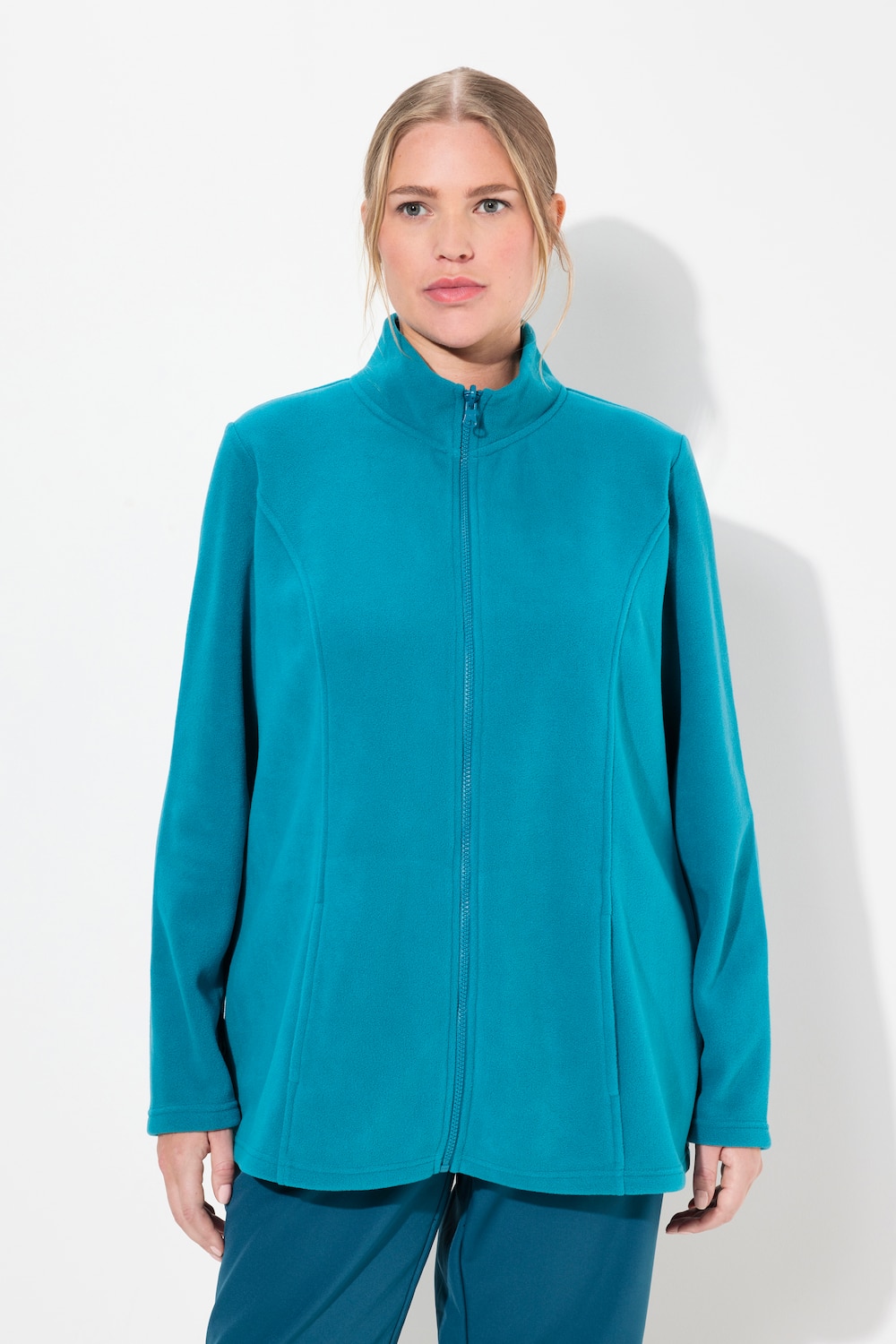 Große Größen Fleecejacke, Damen, türkis, Größe: 42/44, Polyester, Ulla Popken