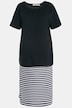 Robe Bellieva en jersey, coupe oversized avec fond de robe et manches courtes. Coton bio, GOTS