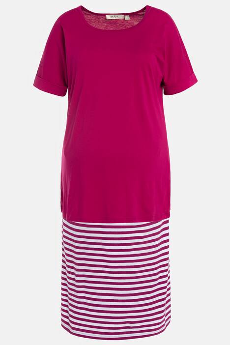 Bellieva-Kleid, Jersey, oversized, doppellagig, Halbarm, Biobaumwolle, GOTS