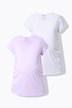 Bellieva-T-Shirts, 2er-Pack, Kurzarm, seitl. Raffung, Biobaumwolle, GOTS