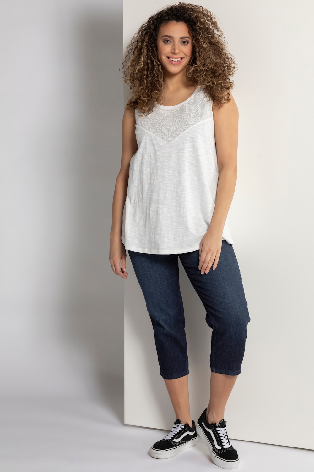 Image of Grosse Grössen 7/8-Jeans Sophie, Damen, blau, Größe: 42, Baumwolle, Ulla Popken