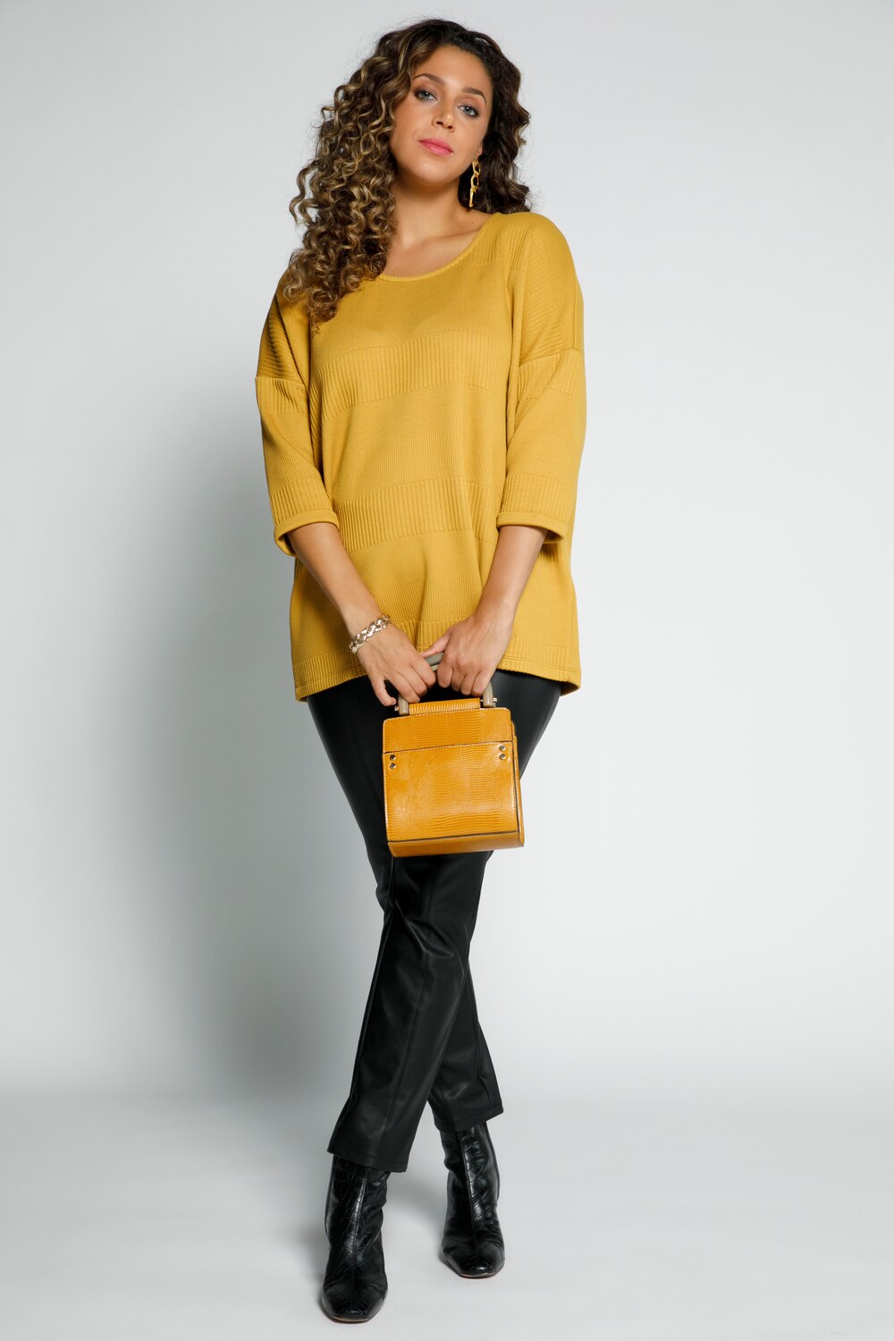 Grote Maten sweatshirt, Dames, bruin, Maat: 50/52, Polyester/Viscose, Ulla Popken Grote Maten sweatshirt, Dames, bruin, Maat: 50/52, Polyester/Viscose, Ulla Popken