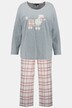 Pyjama, inklusive Schlafmaske, Pudel, Karo, Langarm