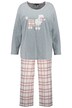 Pyžamo, včetně spací masky, pudl, kostkovaná vzor, dlouhé rukávy