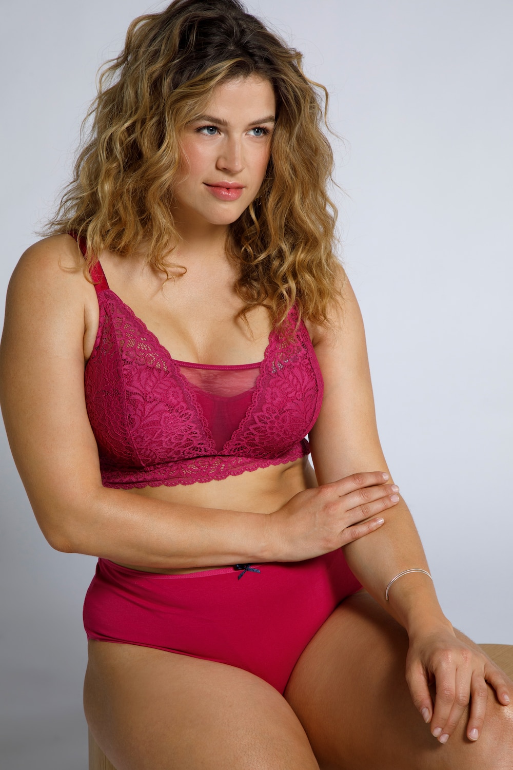 Grote Maten bralette, Dames, roze, Maat: 90C, Synthetische vezels/Elastaan, Ulla Popken