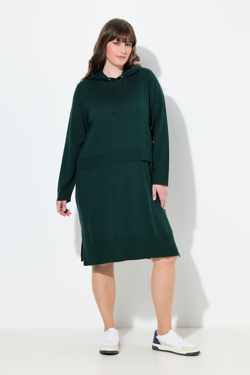 Große Größen Strickkleid, Damen, türkis, Größe: 50/52, Baumwolle, Ulla Popken
