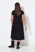 Robe midi, ligne A, jersey, col rond, manches courtes
