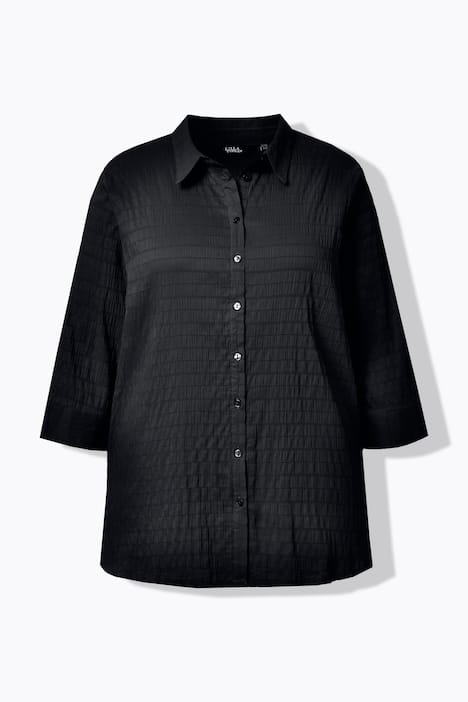 Blouse, bubble-kwaliteit, overhemdkraag, 3/4-mouwen