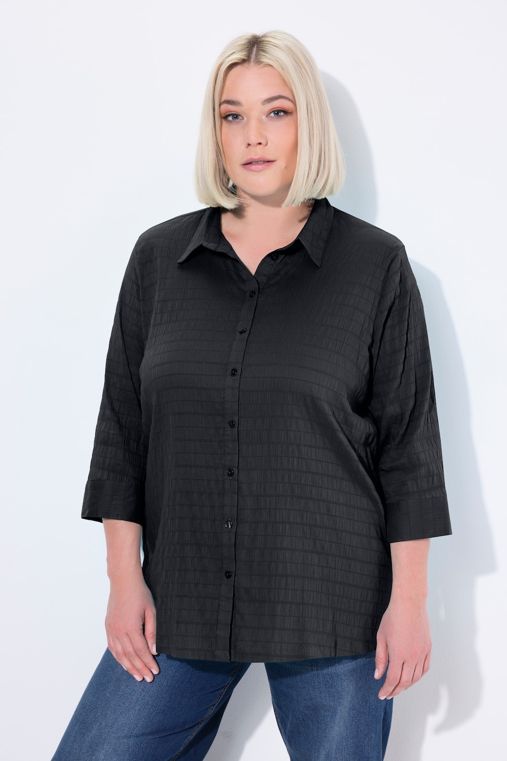 Große Größen Bluse, Damen, schwarz, Größe: 58/60, Baumwolle/Polyester, Ulla Popken