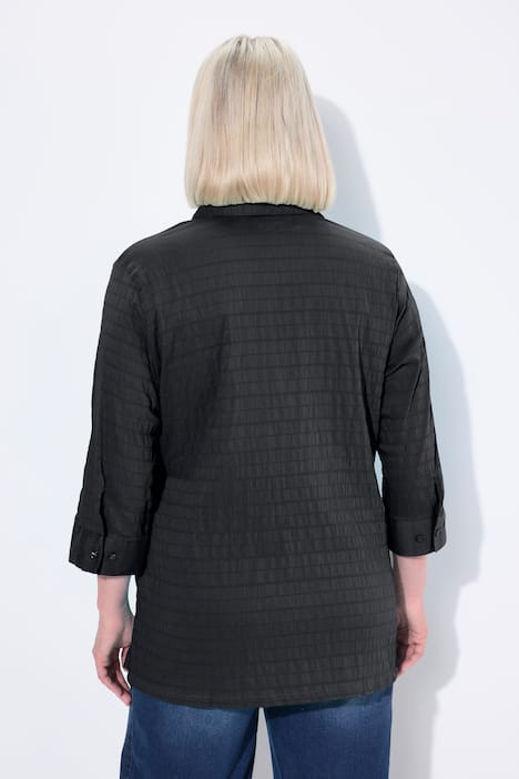 Blouse, bubble-kwaliteit, overhemdkraag, 3/4-mouwen