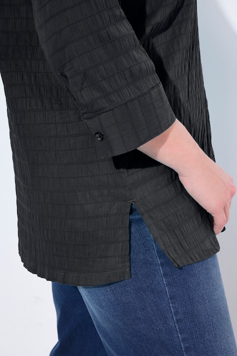 Blouse, bubble-kwaliteit, overhemdkraag, 3/4-mouwen