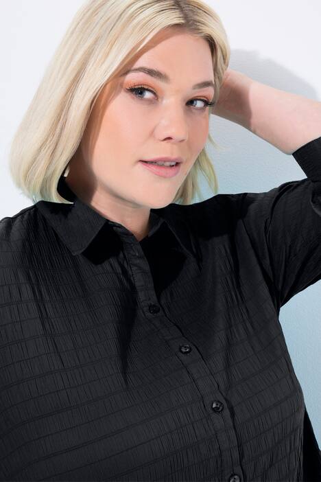 Blouse, bubble-kwaliteit, overhemdkraag, 3/4-mouwen