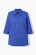 Camicetta con crespatura a bolle, colletto da camicia e maniche a 3/4
