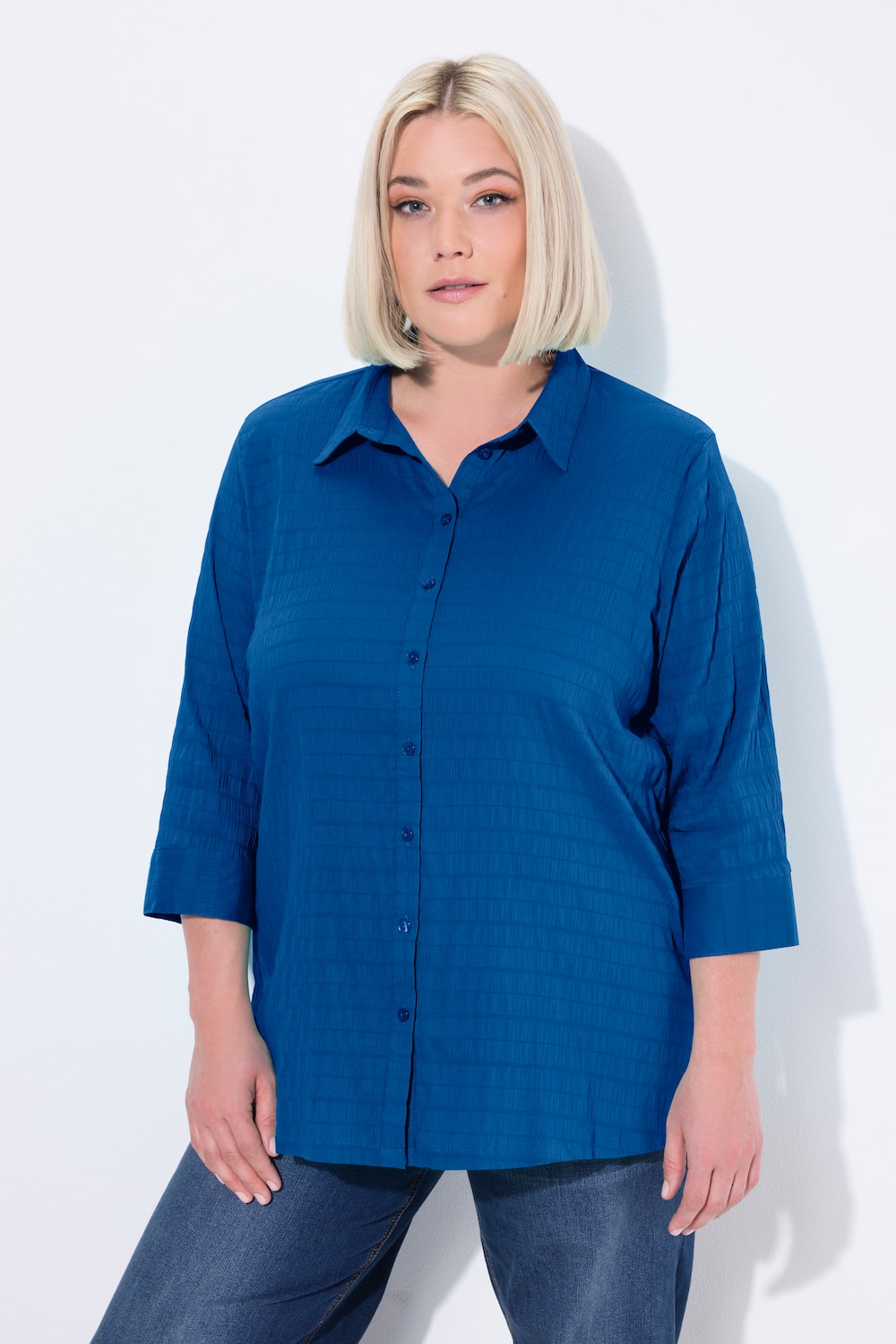 Thumbnail - Große Größen Bluse, Damen, blau, Größe: 58/60, Baumwolle/Polyester, Ulla Popken