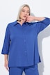 Camicetta con crespatura a bolle, colletto da camicia e maniche a 3/4