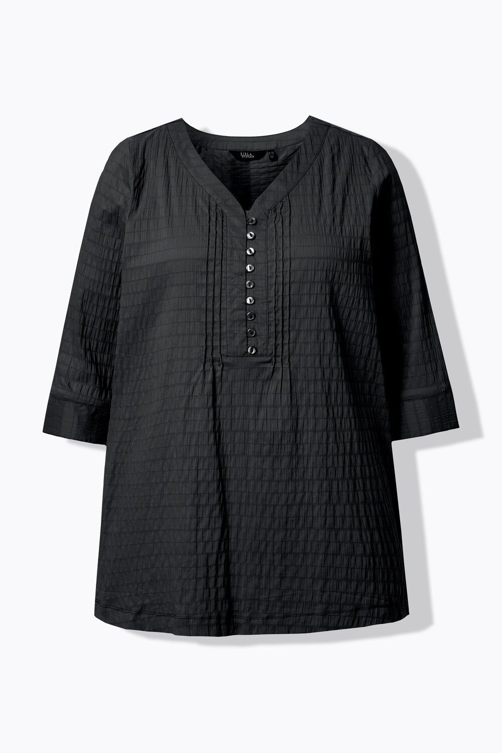 Stora storlekar Bubbel-tunika, Dam, svart, storlek: 62/64, Bomull/Polyester, Ulla Popken