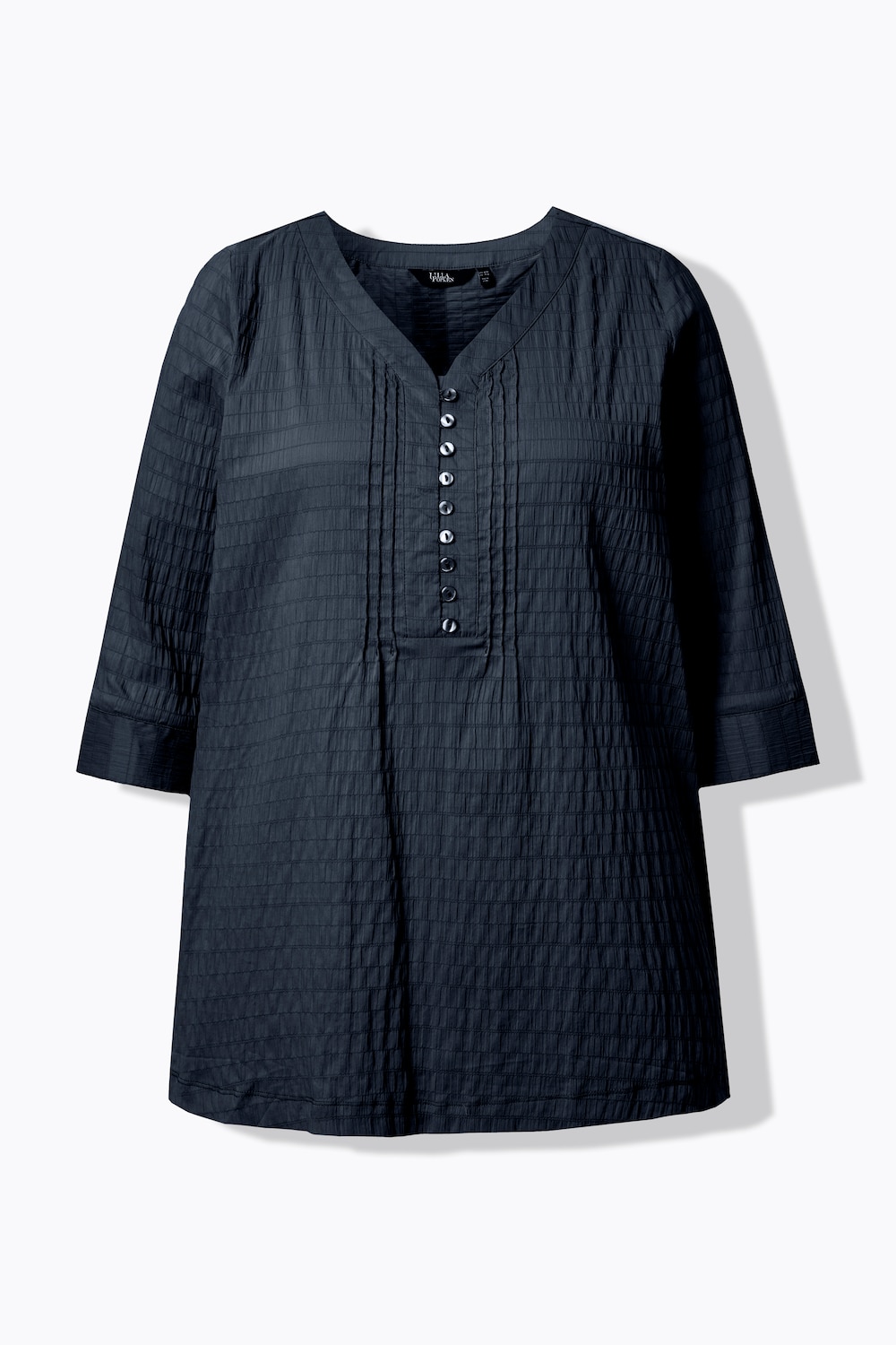 Stora storlekar Bubbel-tunika, Dam, blå, storlek: 66/68, Bomull/Polyester, Ulla Popken