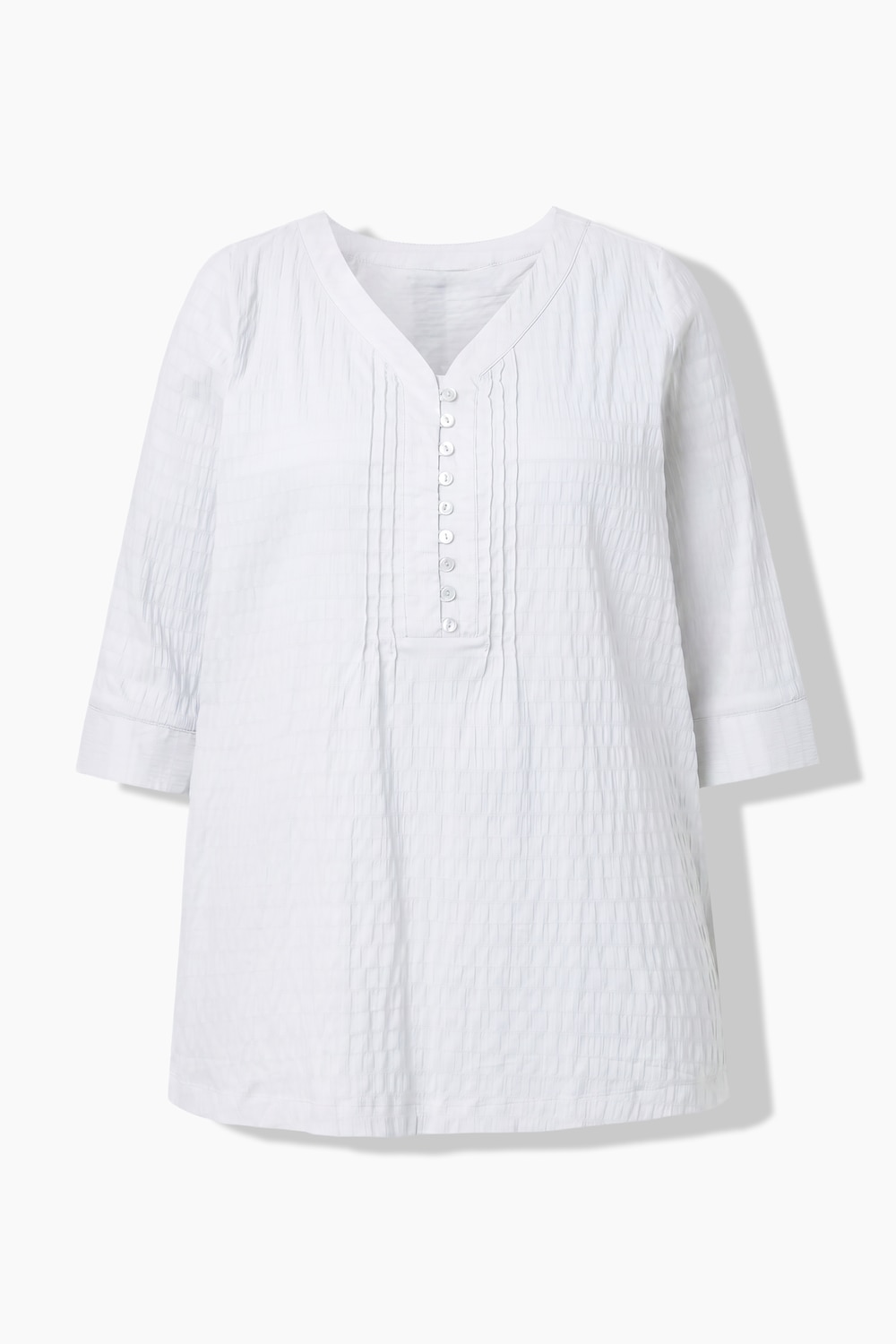 Stora storlekar Bubbel-tunika, Dam, vit, storlek: 54/56, Bomull/Polyester, Ulla Popken