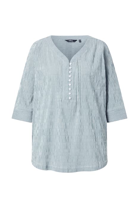 Tunika, pruhy, plisování, bublinková struktura, 3/4 rukávy