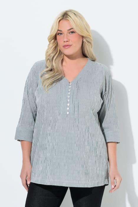 Bubble-tunika, hjerte-udskæring, læg, 3/4-lange ærmer