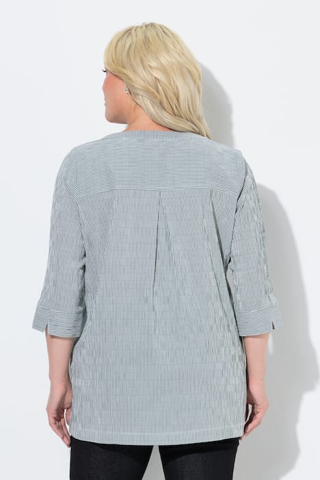 Bubble-tunika, hjerte-udskæring, læg, 3/4-lange ærmer