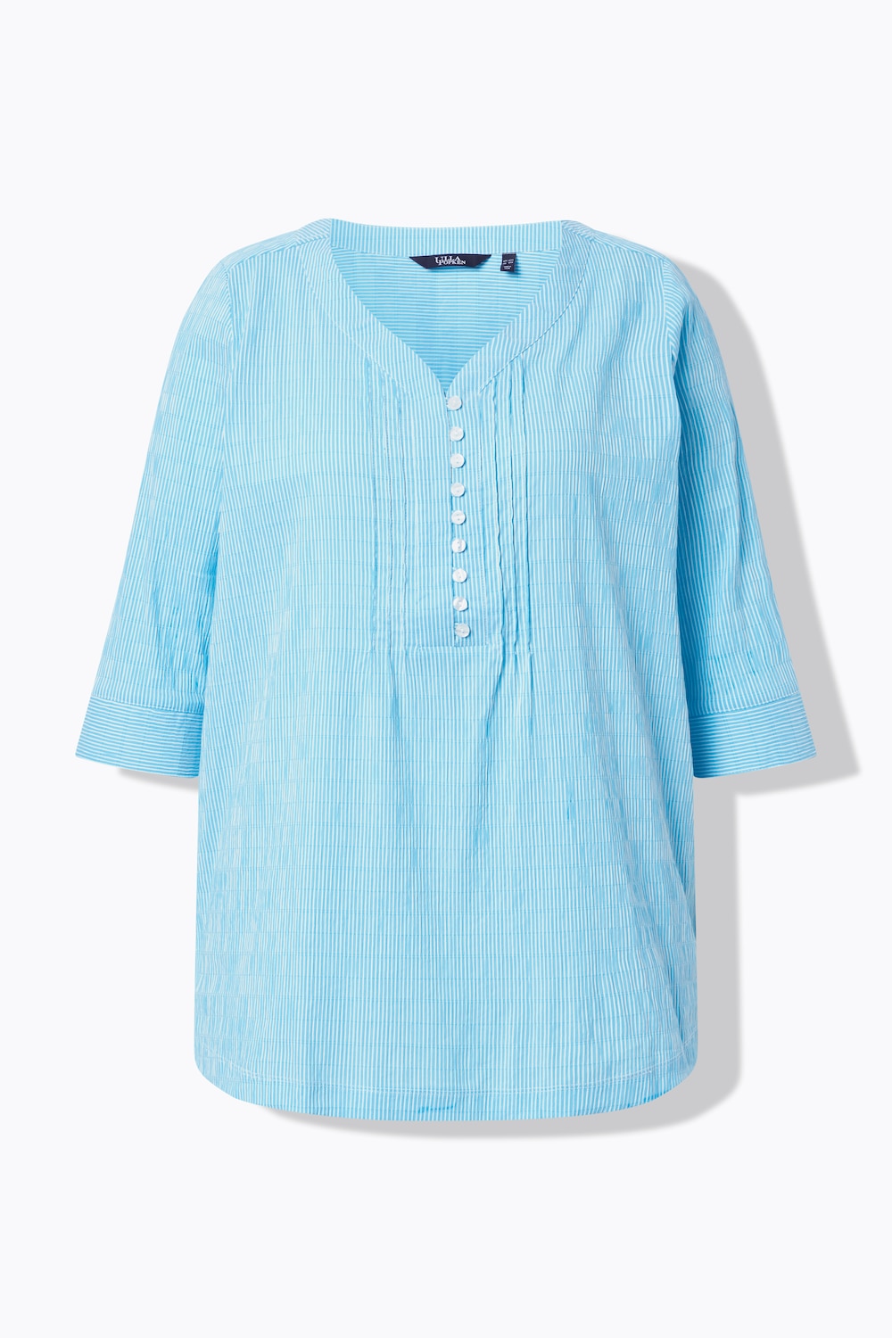 Stora storlekar Bubbel-tunika, Dam, turkos, storlek: 46/48, Bomull/Polyester, Ulla Popken