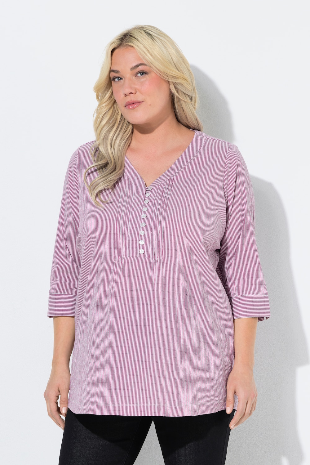 Thumbnail - Große Größen Bubble-Tunika, Damen, rosa, Größe: 42/44, Baumwolle/Polyester, Ulla Popken