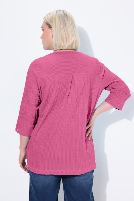 Bubble-tunika, hjerte-udskæring, læg, 3/4-lange ærmer