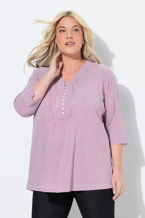 Textured Stripe Pintuck Blouse