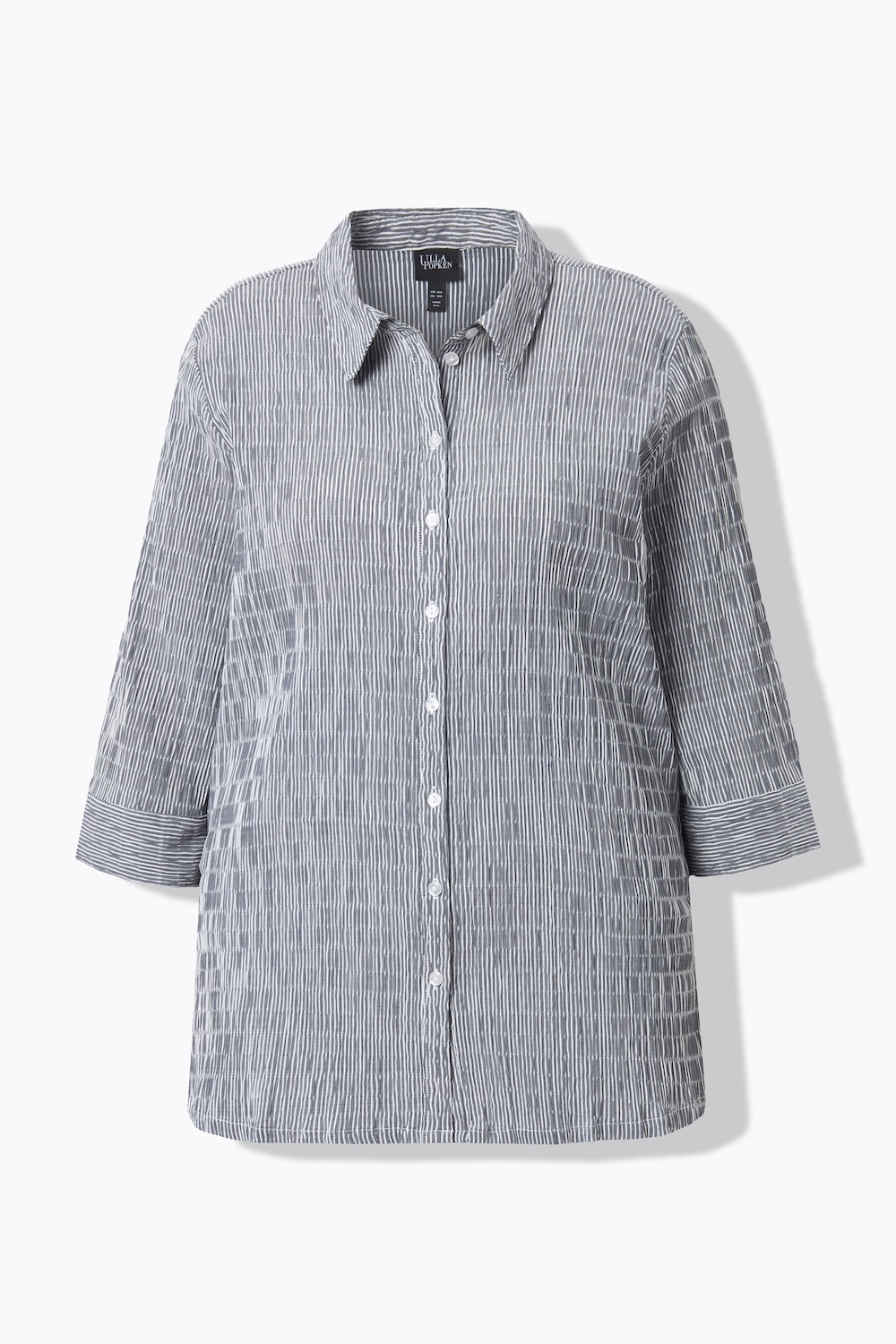 Stora storlekar Bubbel-blus, Dam, svart, storlek: 50/52, Bomull/Polyester, Ulla Popken