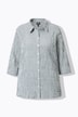 Chemisier à rayures, texture gaufrée. Col classique et manches 3/4