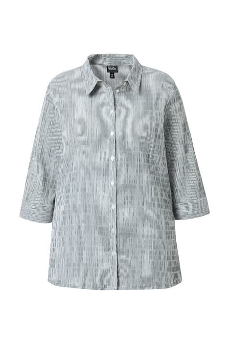 Košilová halenka, pruhy, bublinková struktura, 3/4 rukávy