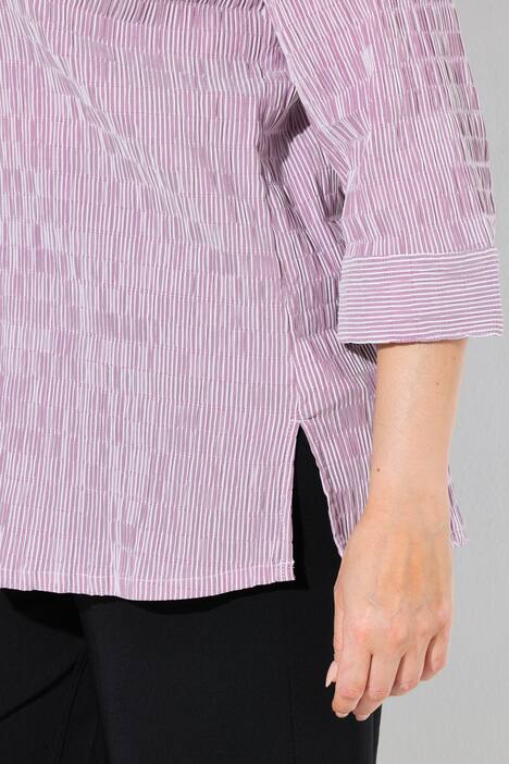Bubble-Bluse, Streifen, Hemdkragen, 3/4-Arm