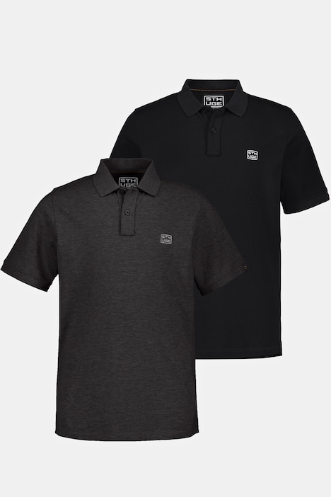 im | Piquee-Baumwolle Doppelpack Poloshirt aus Shirts | Herren STHUGE Poloshirts