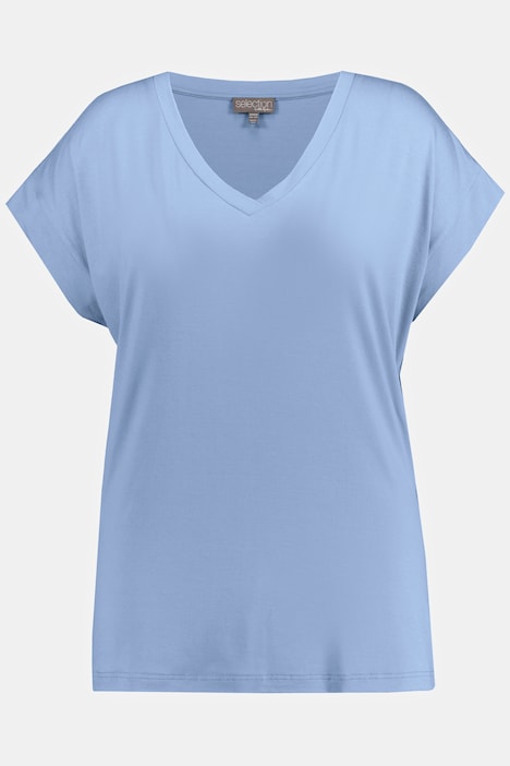 V-Neck Crepe Stretch Knit Top | T-Shirts | Knit Tops & Tees