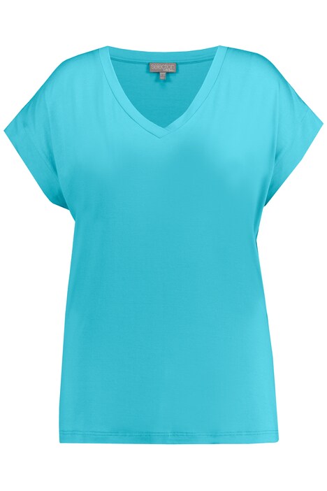 Krátké tričko, Slim střih, výstřih do V, krátké rukávy, krep