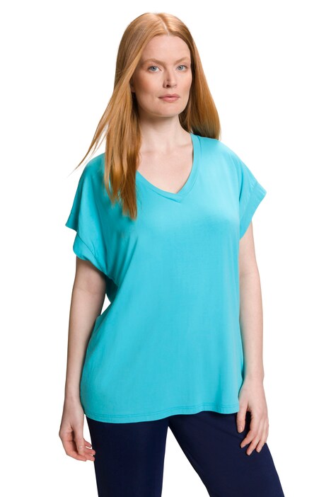 Krátké tričko, Slim střih, výstřih do V, krátké rukávy, krep