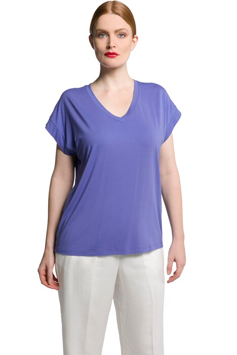 Krátké tričko, Slim střih, výstřih do V, krátké rukávy, krep