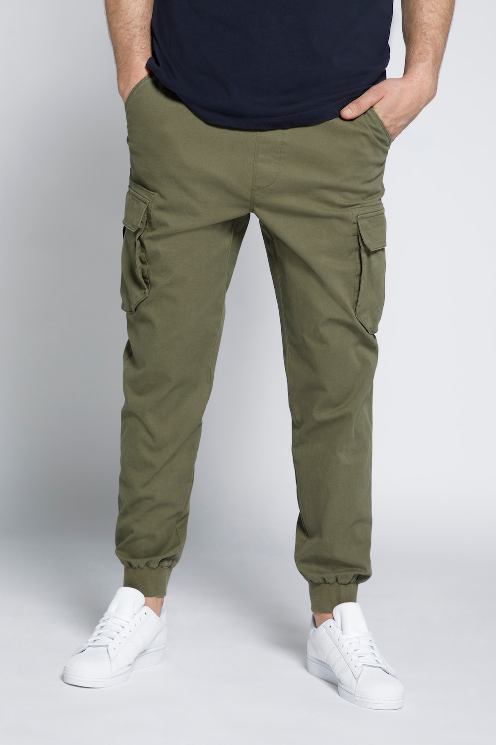 grandes tailles pantalon cargo sthuge, femmes, vert, taille: xxl, coton, sthuge