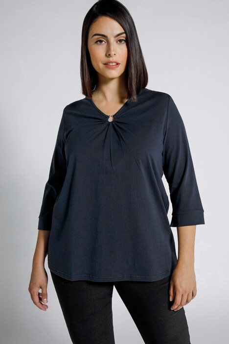 gathered v neck