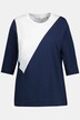 Shirt, Colorblocking, Stehkragen, 3/4-Arm, Biobaumwolle