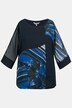 Bluse, dobbelt lag, 3/4 flaggermusermer, chiffon, topp