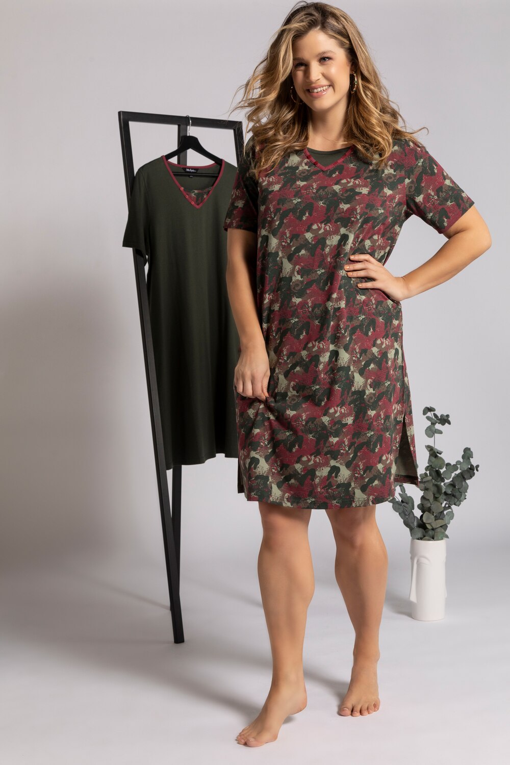 Grote Maten bigshirts, Dames, grijs, Maat: 54/56, Katoen, Ulla Popken Grote Maten bigshirts, Dames, grijs, Maat: 54/56, Katoen, Ulla Popken