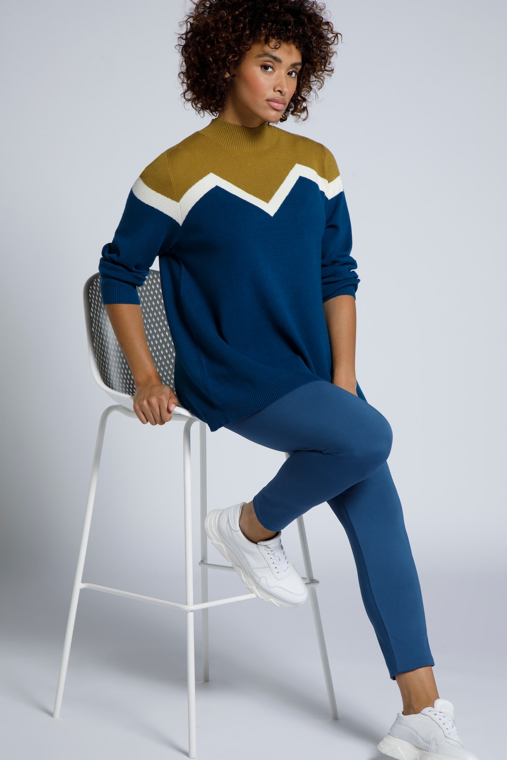 Grote Maten gebreide pullover, Dames, turquoise, Maat: 50/52, Viscose/Polyester/Synthetische vezels, Ulla Popken