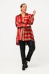 Blusa con righe in stile color blocking, collo da camicia e maniche lunghe