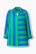 blouse, blokstrepen, overhemdkraag, lange mouwen