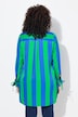 blouse, blokstrepen, overhemdkraag, lange mouwen