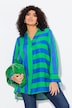 blouse, blokstrepen, overhemdkraag, lange mouwen
