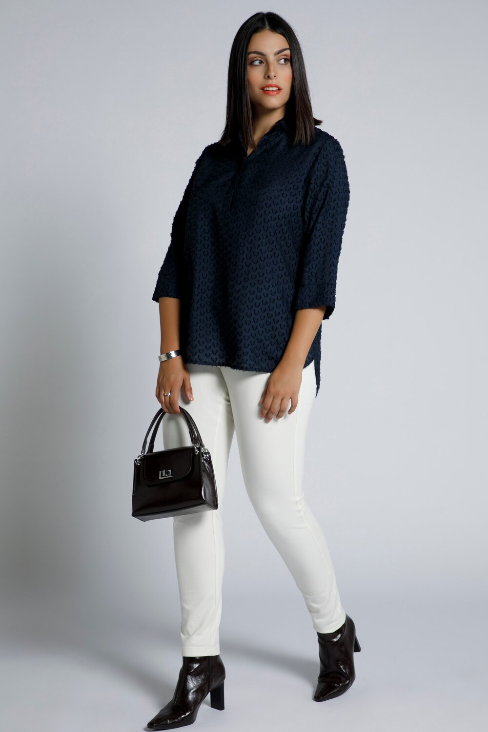 Grote Maten blouse, Dames, blauw, Maat: 54/56, Viscose/Synthetische vezels, Ulla Popken Grote Maten blouse, Dames, blauw, Maat: 54/56, Viscose/Synthetische vezels, Ulla Popken